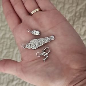 3 Egyptian theme charms .925 silver